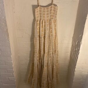 Guadalupe Design Maxi Dress Ivory Copper Small